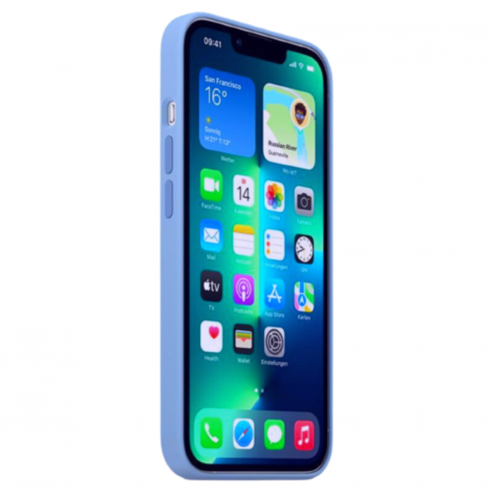 Husa din Silicon pentru iPhone 14 Pro, Electric-Blue [3]