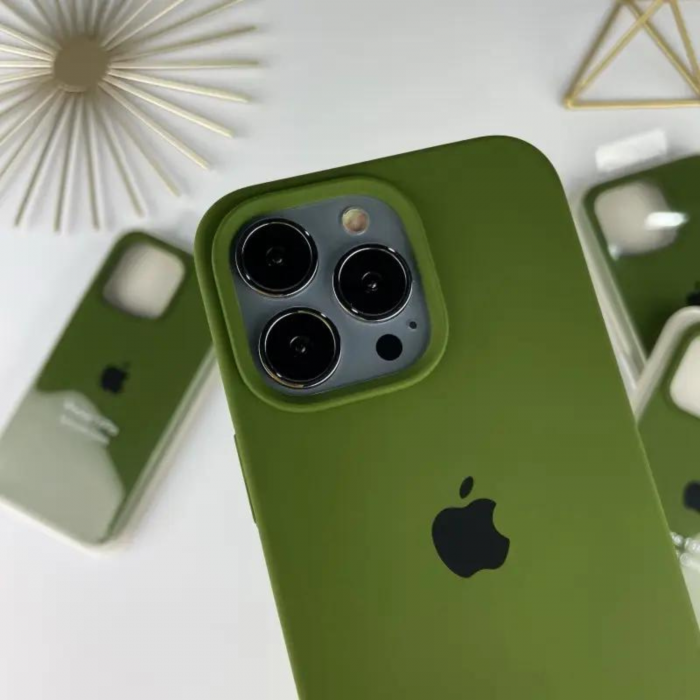 Husa din Silicon pentru iPhone 12 Pro Max, Camo Green [2]