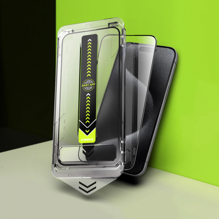 Kit Folie Sticla HD, Titan Dust Removal Easy App pentru iPhone 16 Pro Max [7]