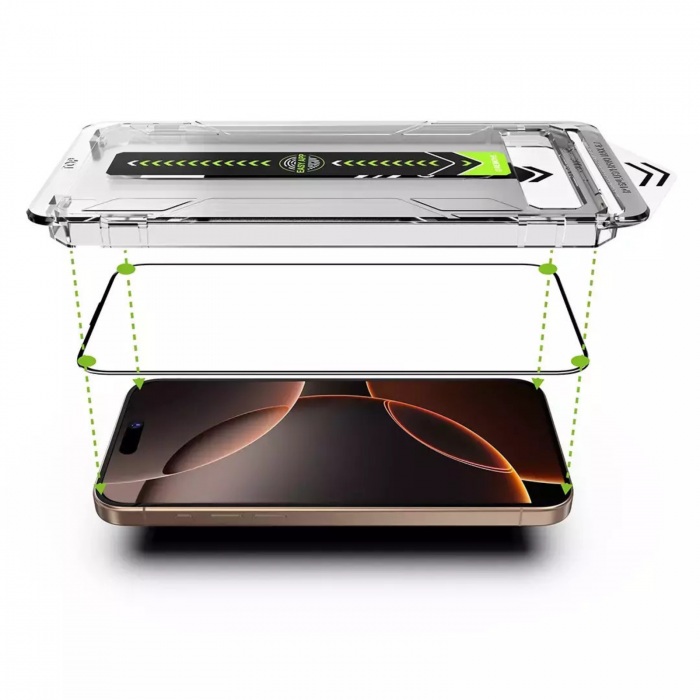 Kit Folie Sticla HD, Titan Dust Removal Easy App pentru iPhone 12/12Pro [4]