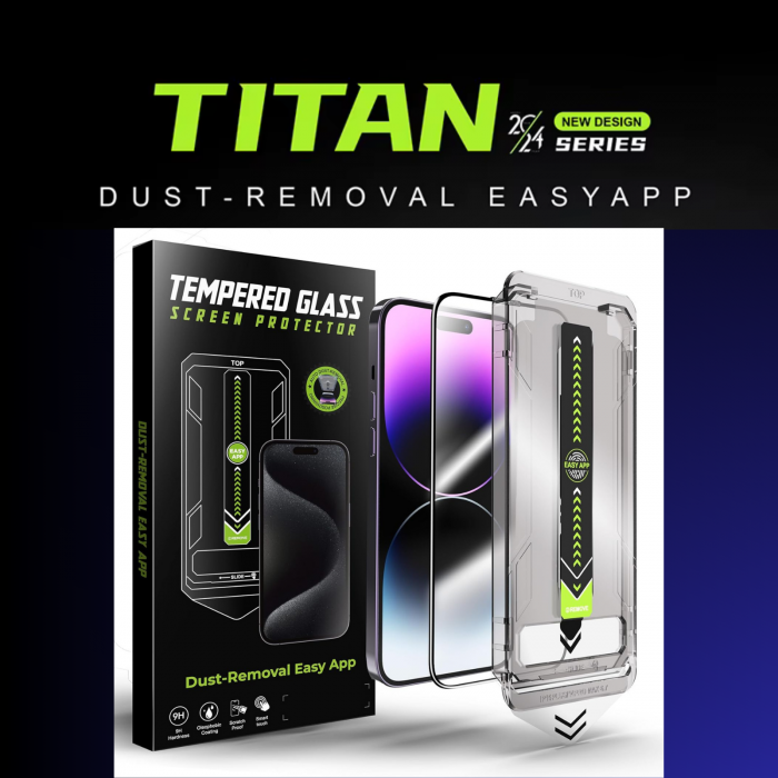 Kit Folie Sticla HD, Titan Dust Removal Easy App pentru iPhone 16 Pro Max [12]