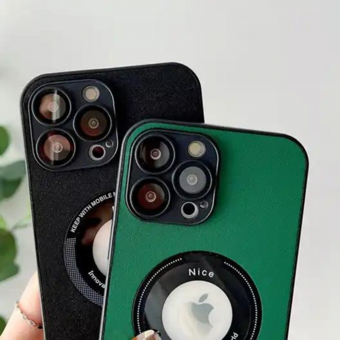 Husa Premium MagSafe Leather pentru iPhone 15 Plus, Green [2]