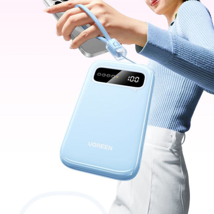 Baterie Externa cu Digital Display, USB, Type-C, 10.000mAh, 20W - Blue [3]