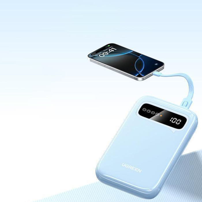 Baterie Externa cu Digital Display, USB, Type-C, 10.000mAh, 20W - Blue [4]