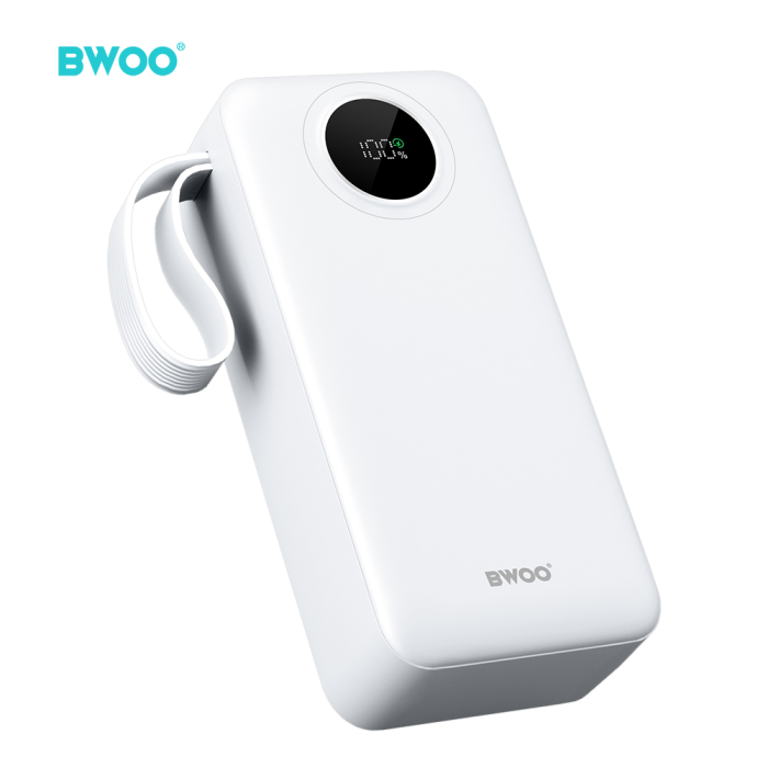 BWOO 22,5W 30000 mAh power bank with LCD screen, white [2]