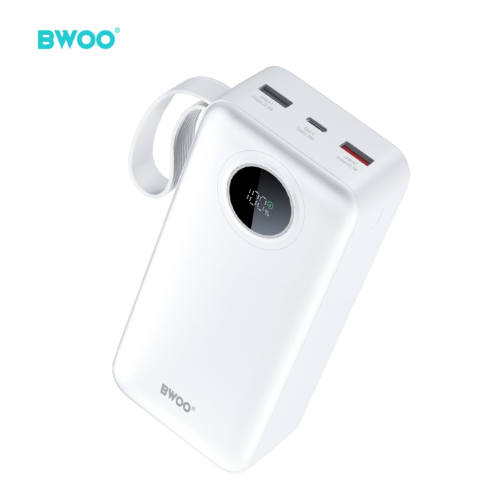BWOO 22,5W 30000 mAh power bank with LCD screen, white [3]