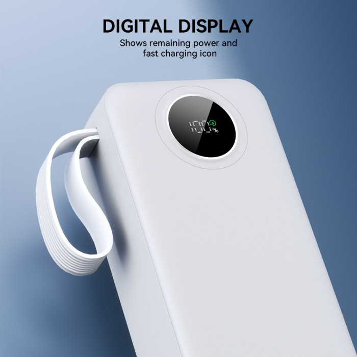 BWOO 22,5W 30000 mAh power bank with LCD screen, white [6]
