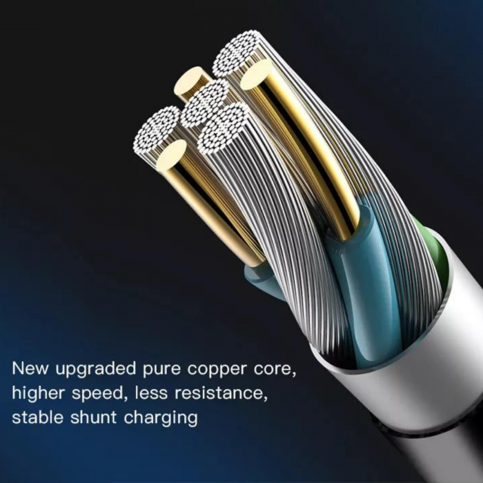 Cablu 3 in 1 Yesido CA41 - USB to Type C, Lightning, Micro USB - Alb [6]