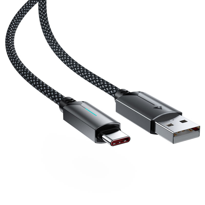 Cablu Acefast C19-04, USB to Type-C, Fast Charging, 3A, Nylon Braid 1.2m - Black [3]