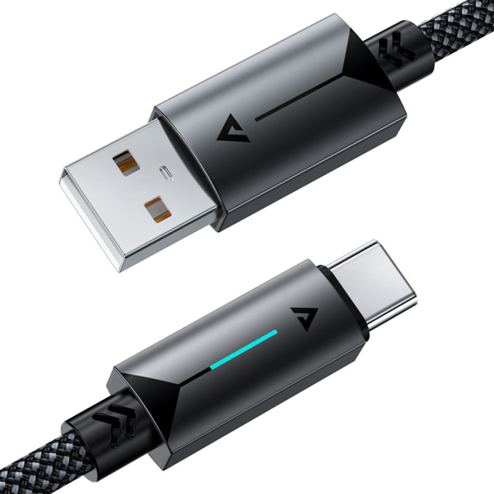 Cablu Acefast C19-04, USB to Type-C, Fast Charging, 3A, Nylon Braid 1.2m - Black [2]