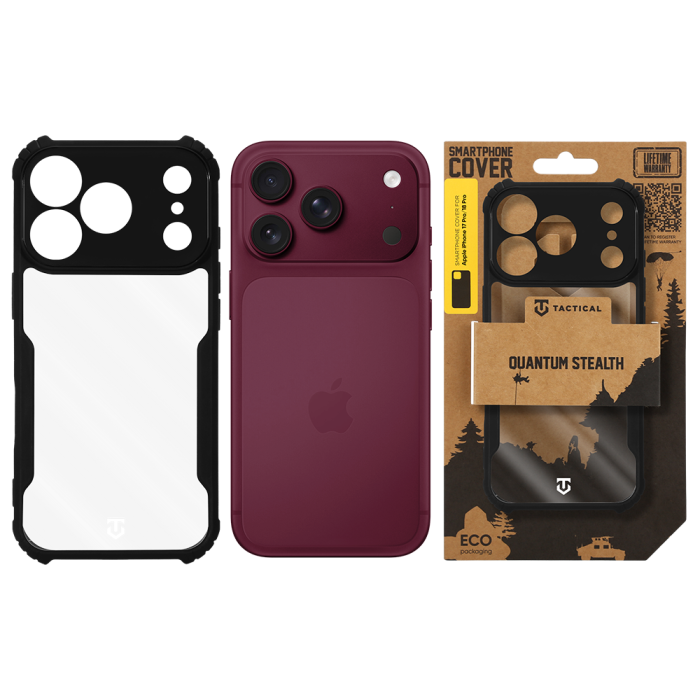 Carcasa pentru iPhone 18 Pro/17 Pro, Tactical Quantum Stealth Clear/Black [6]
