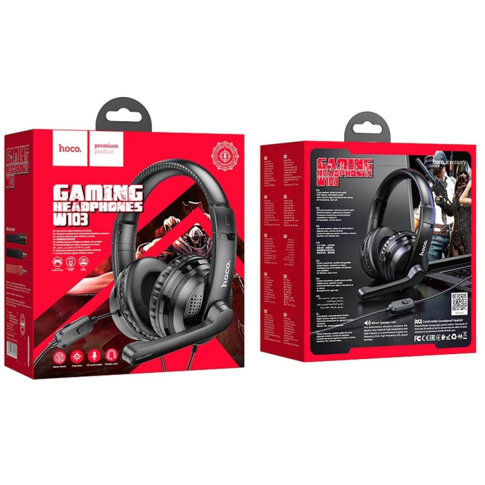 Căști cu fir Jack 3,5 mm Hoco W103 negru [7]