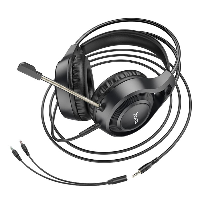 Căști cu fir Jack 3,5 mm Hoco W106 negru [5]