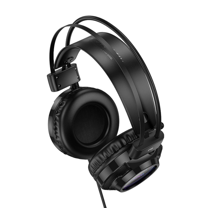 Căști cu fir USB A + Jack 3,5 mm Hoco gaming 2 m W110 negre [3]