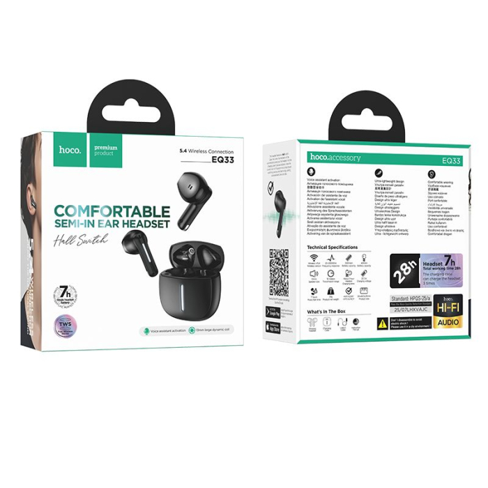 Căști wireless Hoco TWS EQ33 negre [4]