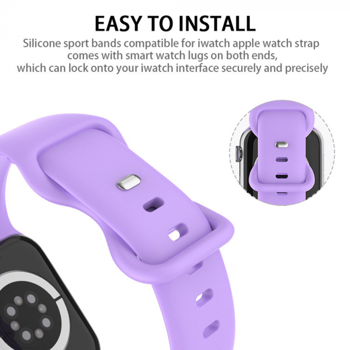Curea Apple Watch 1 / 2 / 3 / 4 / 5 / 6 / 7 / 8 / SE / SE 2 (38mm / 40 mm / 41 mm) - Purple [2]