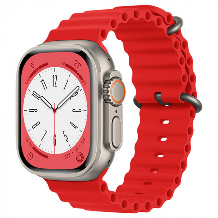 Curea pentru Apple Watch 1 / 2 / 3 / 4 / 5 / 6 / 7 / 8 / SE / SE 2 (38 mm / 40 mm / 41 mm) - Red [1]