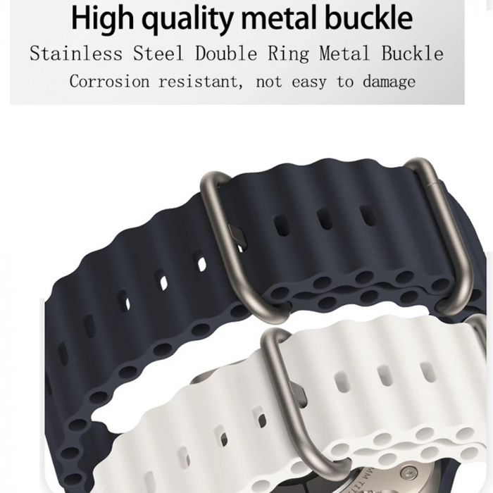 Curea pentru Apple Watch 1 / 2 / 3 / 4 / 5 / 6 / 7 / 8 / SE/ SE 2 (38 mm / 40 mm / 41 mm) - White [5]