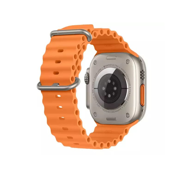Curea pentru Apple Watch 42/44/45/46/49 mm, Silicon SmartLock, Orange [3]