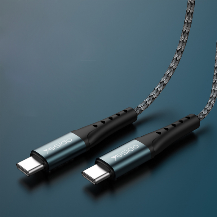 Data Cable (CA66) - Type- C to Type-C, 60W, QC & PD, 3A, 1.2m - Black [4]