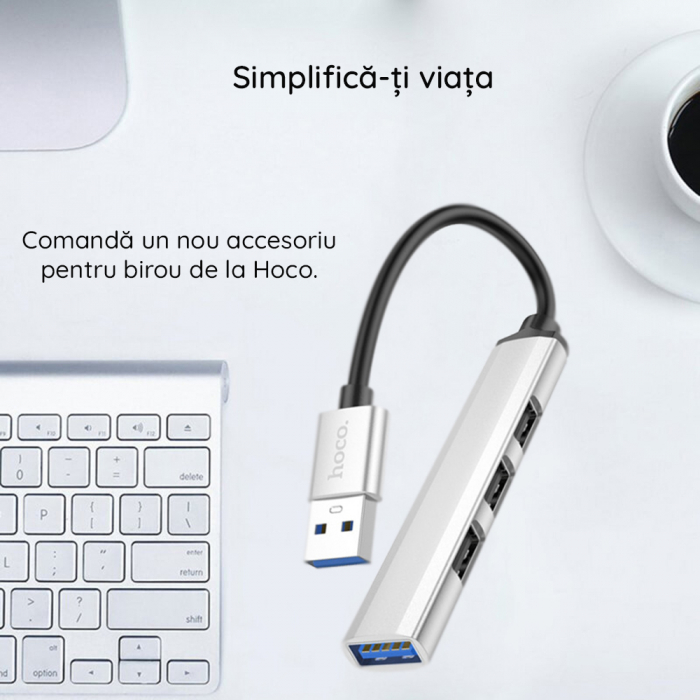 Data Hub (HB26) - USB-A to USB-A 3.0, 3xUSB-A 2.0 - Grey [5]