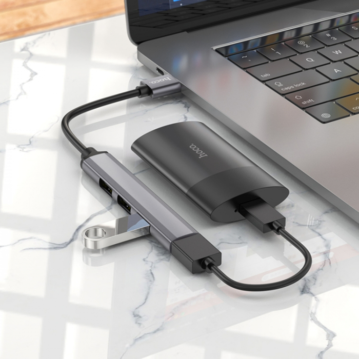 Data Hub (HB26) - USB-A to USB-A 3.0, 3xUSB-A 2.0 - Grey [3]