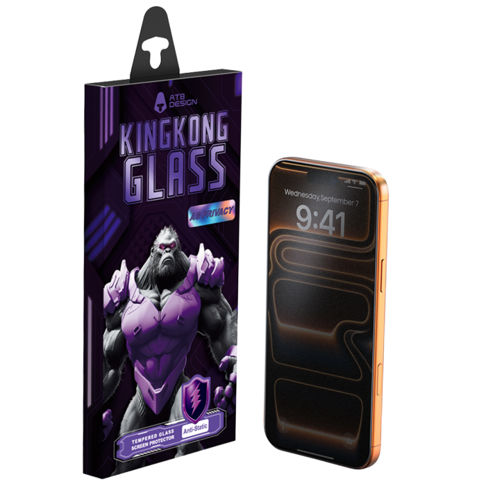 Folie ATB Privacy Mata, Anti-Amprente, KingKong Diamond Armor pentru iPhone 18 Pro [2]