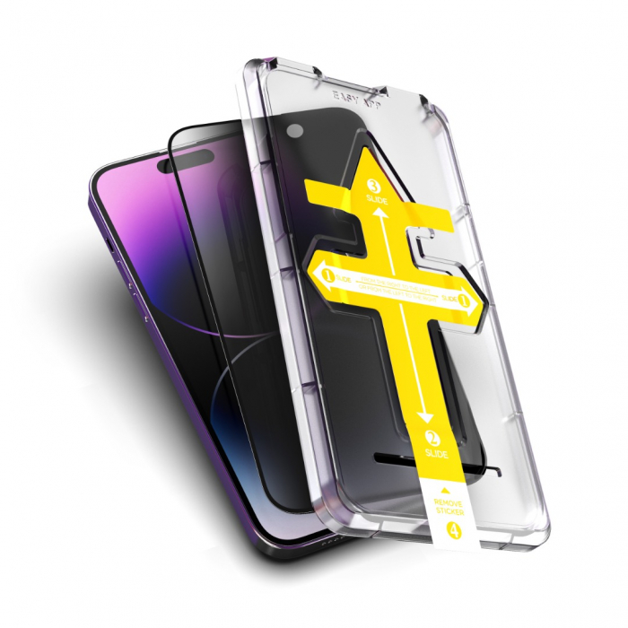 Folie de Sticla Privacy si Kit de Aplicare pentru iPhone 13 Pro Max/ 14 Plus [4]