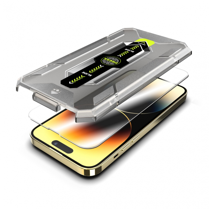 Folie de Sticla Transparenta si Kit de Aplicare pentru iPhone 13 Pro Max/ 14 Plus [3]
