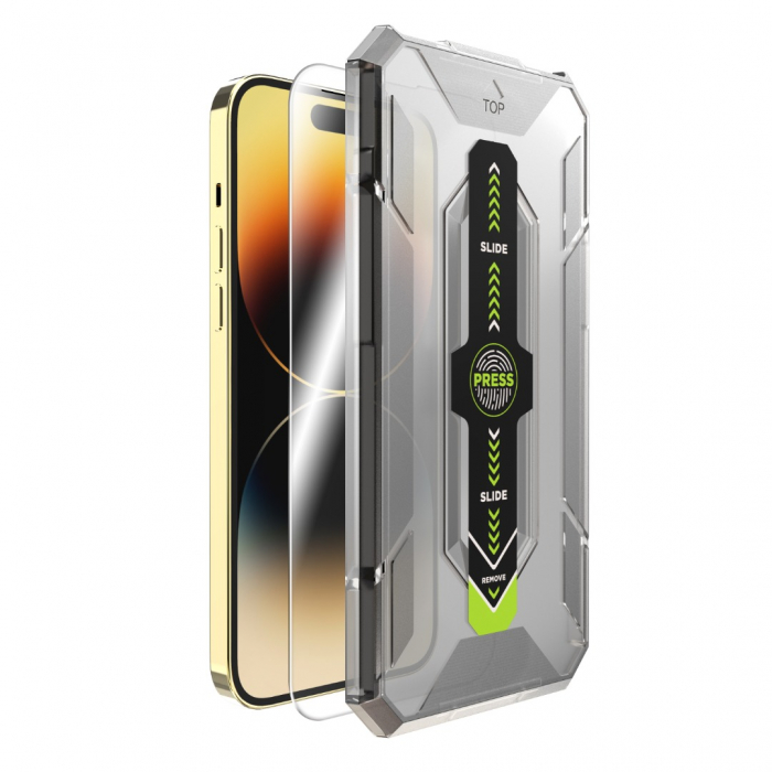 Folie de Sticla Transparenta si Kit de Aplicare pentru iPhone 13 Pro Max/ 14 Plus [1]