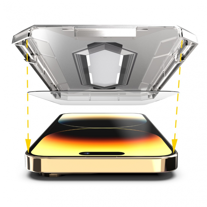 Folie de Sticla Transparenta si Kit de Aplicare pentru iPhone 13 Pro Max/ 14 Plus [6]