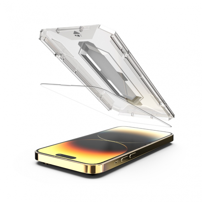 Folie de Sticla Transparenta si Kit de Aplicare pentru iPhone 13 Pro Max/ 14 Plus [5]