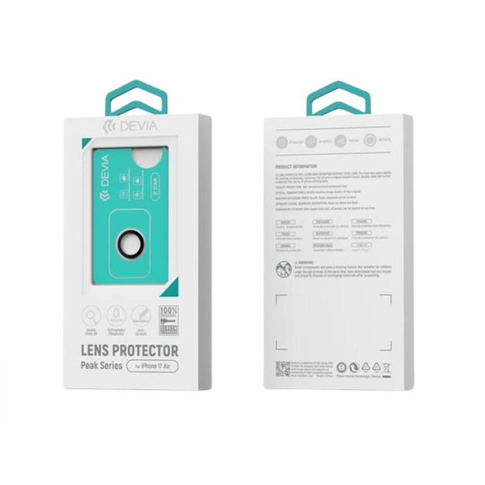 Folie Sticla Camera Peak Series iPhone 17 Air, Transparent [4]