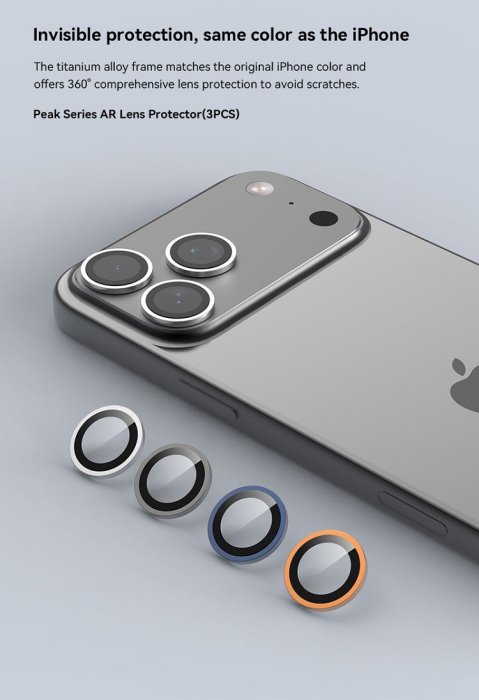 Folie Sticla Camera Peak Series iPhone 17 Pro/ 17 Pro Max, Orange [2]