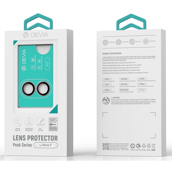 Folie Sticla Camera Peak Series Crystal iPhone 17, Transparent [4]