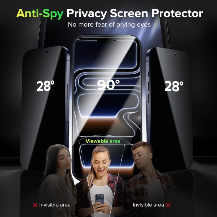 Folie Sticla Privacy AG Glass Glossy pentru iPhone 16 Pro [3]