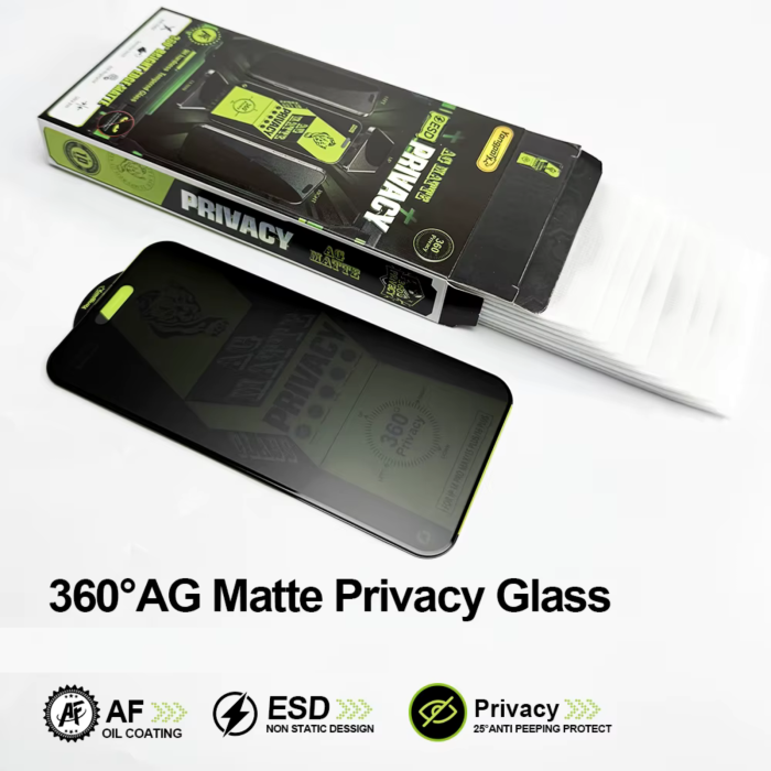 Folie Sticla Securizata Privacy 360 AG Glass Matte pentru iPhone 15 Pro [9]