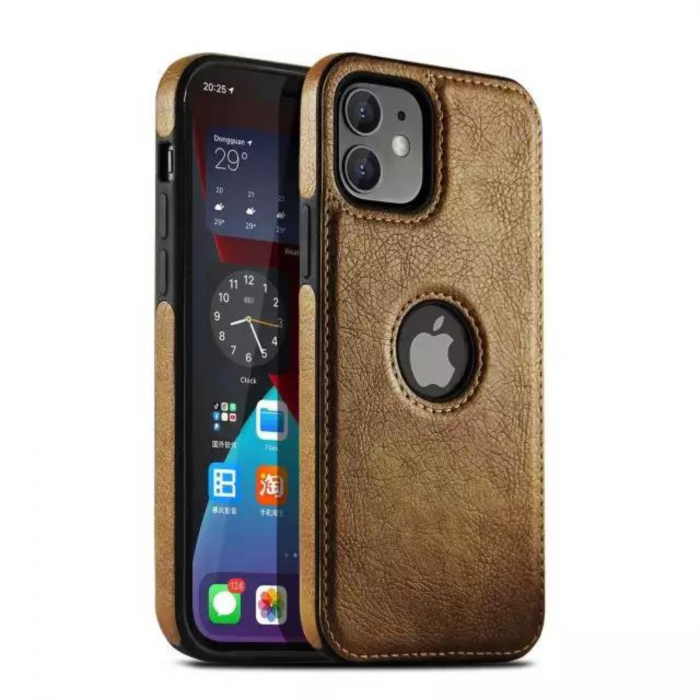 Husa Business din Piele pentru iPhone 14 Pro, Brown [2]