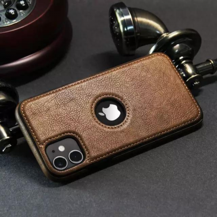 Husa Business din Piele pentru iPhone 14 Pro, Brown [5]