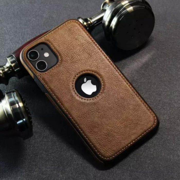 Husa Business din Piele pentru iPhone 14 Pro, Brown [3]