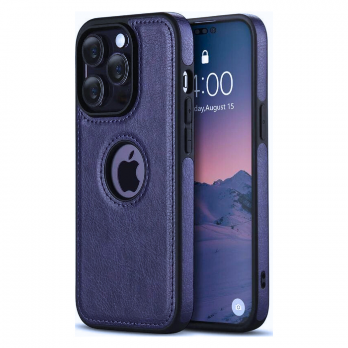 Husa Business din Piele pentru iPhone 15 Pro Max, Blue [1]
