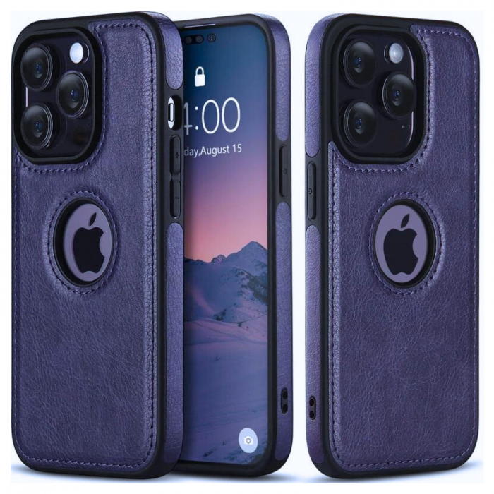Husa Business din Piele pentru iPhone 16 Plus, Blue [2]