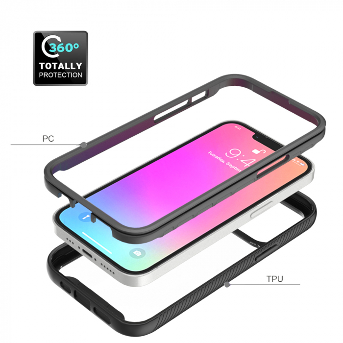 Husa Defense360 Pro + Screen Protector - iPhone 13 Pro - Black [3]