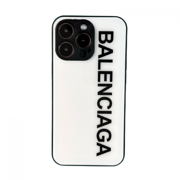 Husa Design Balenciaga din Sticla si Silicon pentru iPhone 12 Pro, Alba [1]