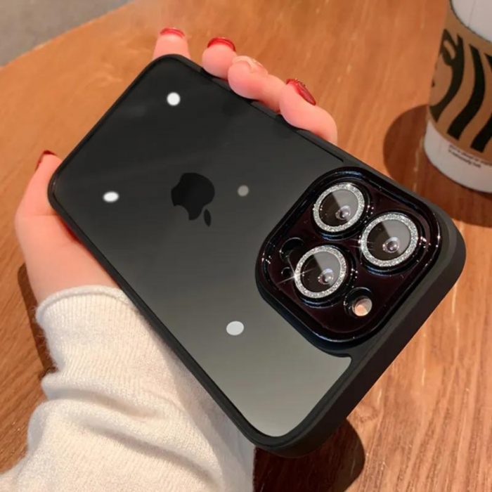 Husa Diamond, Protectie Lentile Camera pentru iPhone 15 Pro Max, Black [2]