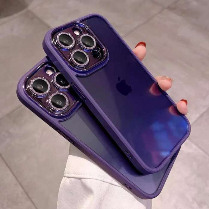Husa Diamond, Protectie Lentile Camera pentru iPhone 14, Deep Purple [4]
