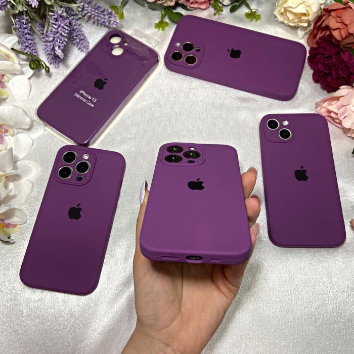 Husa din Silicon cu Protectie Camera pentru iPhone 14, Dark-Purple [4]
