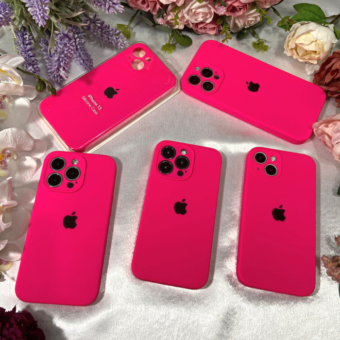 Husa pentru iPhone 16 Pro Max, Silicon cu Protectie Camera, Pink-Neon [5]