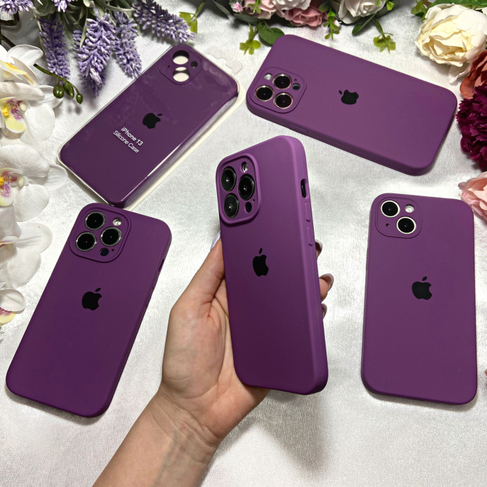 Husa din Silicon cu Protectie Camera pentru iPhone 14, Dark-Purple [3]