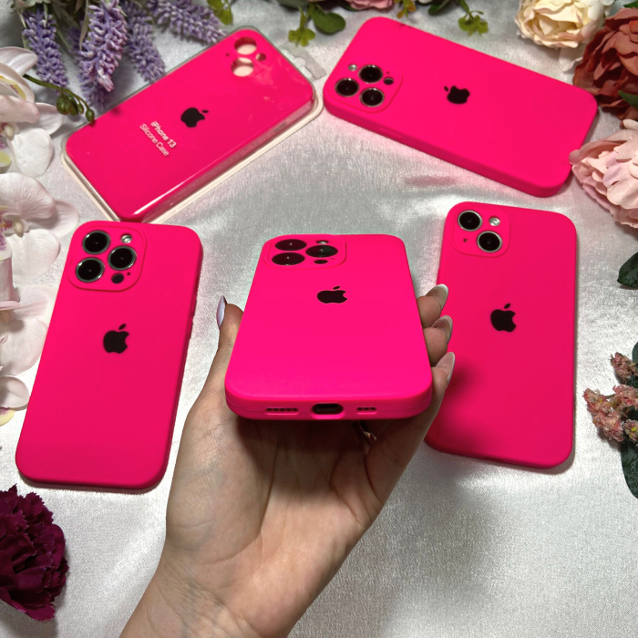 Husa pentru iPhone 16 Pro Max, Silicon cu Protectie Camera, Pink-Neon [4]